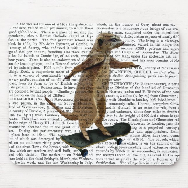 Meerkat på Skateboard 2 Musmatta (Framsidan)