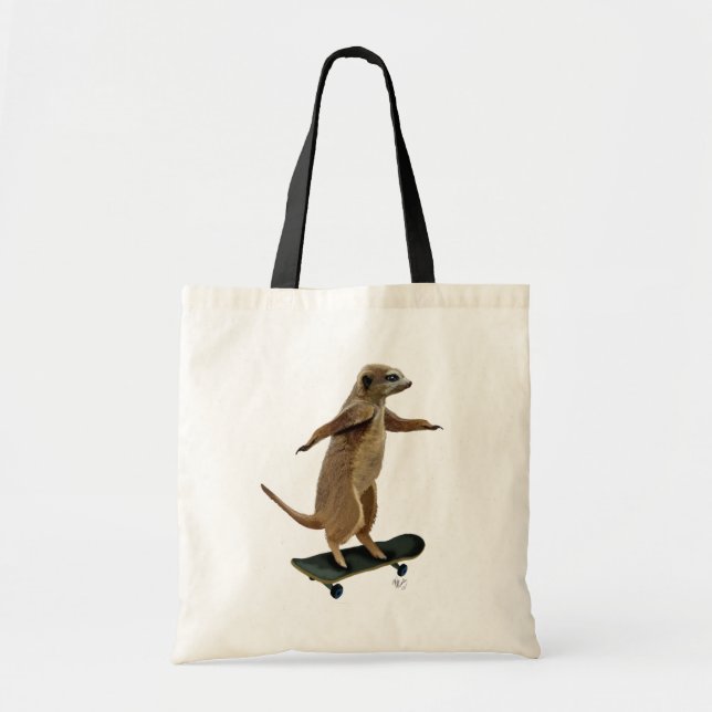 Meerkat på Skateboard 2 Tygkasse (Framsidan)