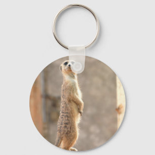 Meerkat på uppmärksamhet Keychain Nyckelring