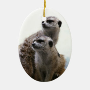Meerkat parar prydnaden julgransprydnad keramik