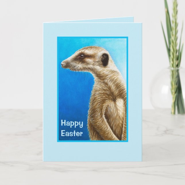Meerkat Påsk-hälsningskort Helgkort (Framsida)