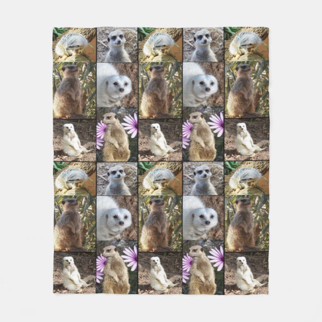 Meerkat Photo Collage, Medium Fleece Blanket. (Framsidan)