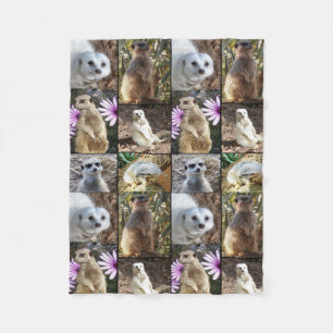 Meerkat Photo Collage, Small Fleece Blanket.