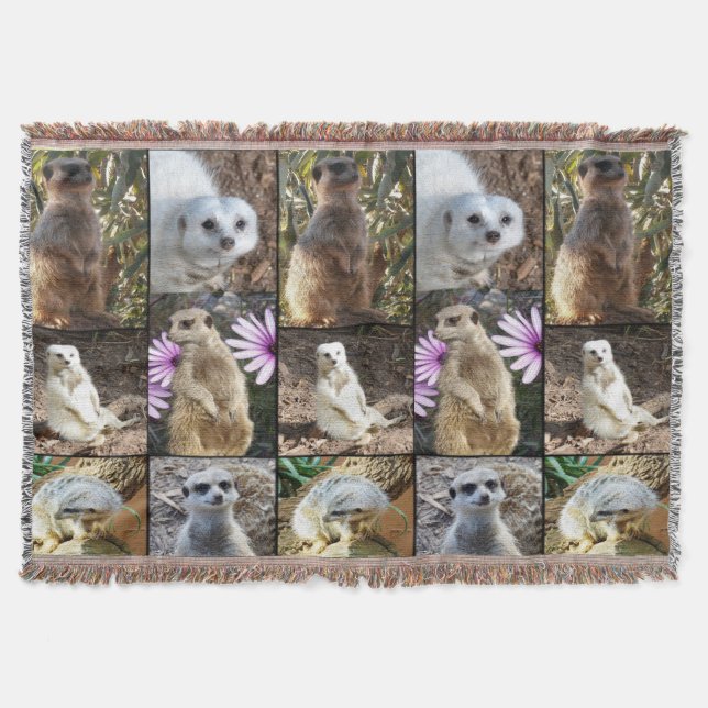 Meerkat Photo Collage Woven Throw Blanket Filt (Framsidan)