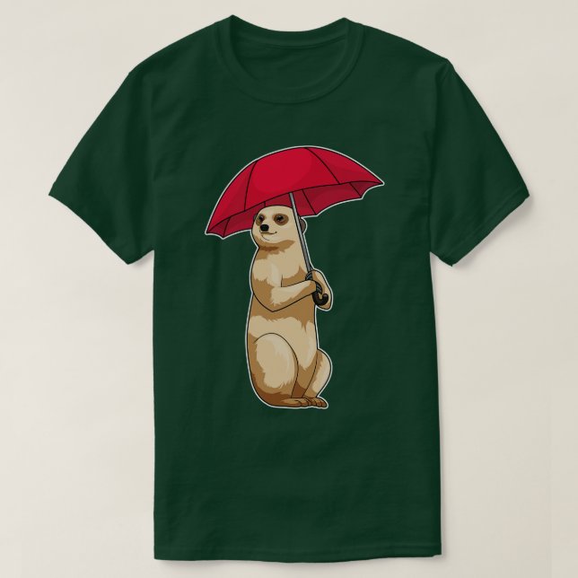Meerkat Rain Umbrella T Shirt (Design framsida)