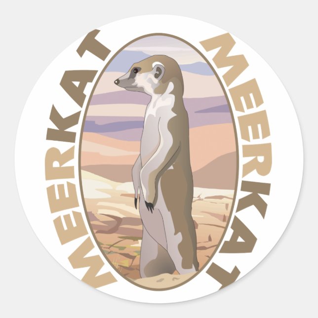 Meerkat Runt Klistermärke (Framsida)