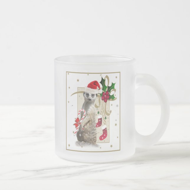 Meerkat Santa Frostad Glasmugg (Höger)