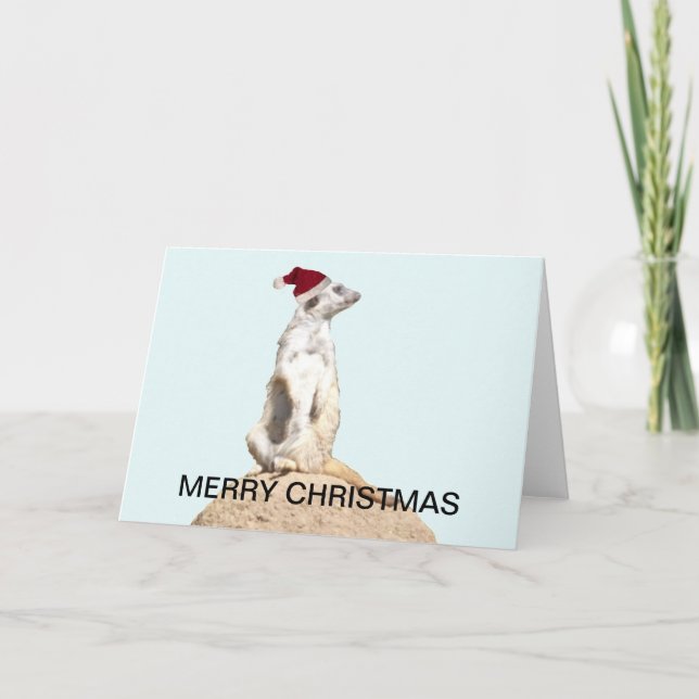 Meerkat Santa Helgkort (Framsida)