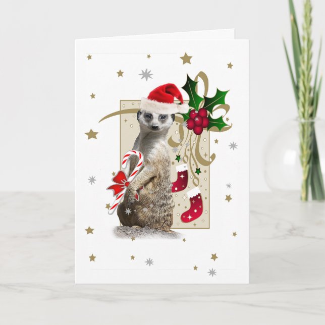 Meerkat Santa KORT (Framsida)