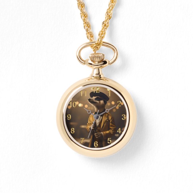 Meerkat Sinatra, Dam Necklace Watch Armbandsur (Framsida)