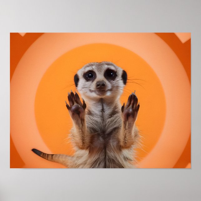 Meerkat Skapar Stop Hand Gesture Poster (Framsidan)