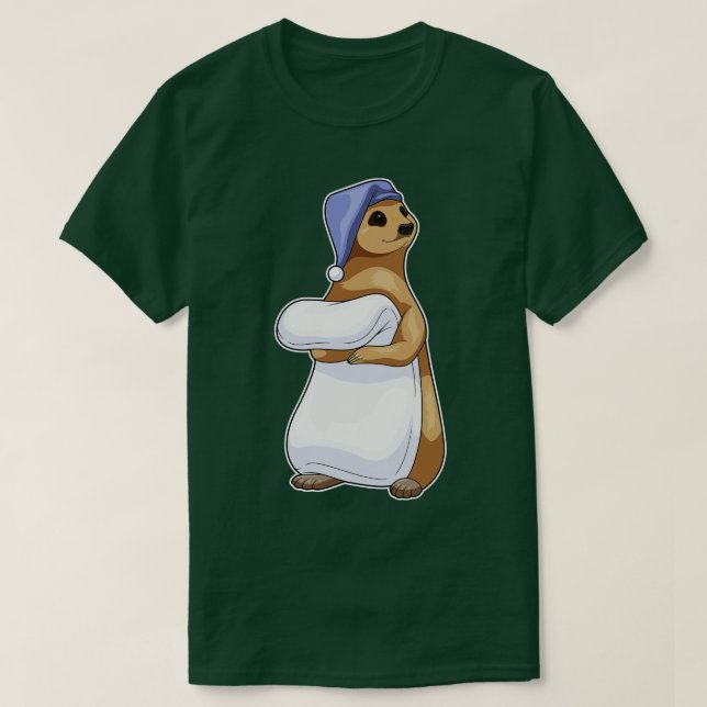 Meerkat Sleeping Nightcap T Shirt (Design framsida)