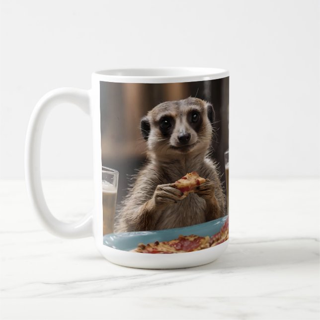 Meerkat Sneaky Lunchtime Kaffemugg (Vänster)