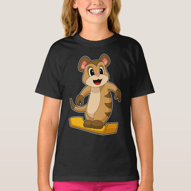 Meerkat Snowboard Winter sport T Shirt (Framsida)