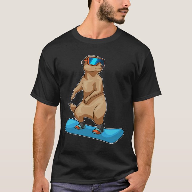 Meerkat Snowboard Winter sport T Shirt (Framsida)