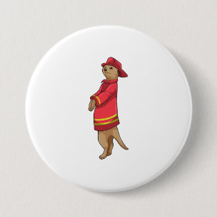 Meerkat som Firefighter med Helmet Knapp