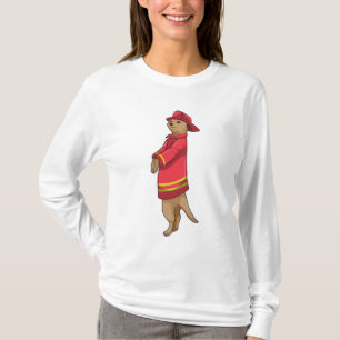 Meerkat som Firefighter med Helmet T Shirt