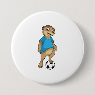 Meerkat som fotbollsspelare med fotbollsspelare knapp
