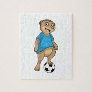 Meerkat som fotbollsspelare med fotbollsspelare pussel