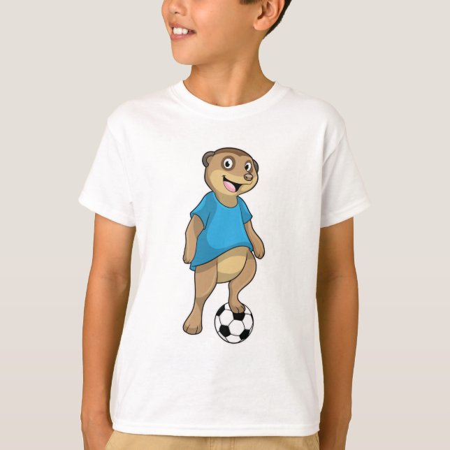 Meerkat som fotbollsspelare med fotbollsspelare t shirt (Framsida)