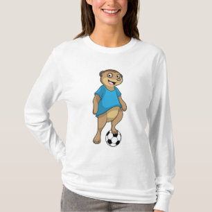Meerkat som fotbollsspelare med fotbollsspelare t shirt
