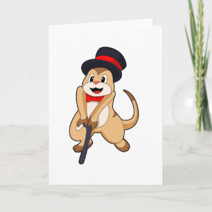 Meerkat som Pensionär med Walking stick Kort