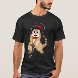 Meerkat som Pensionär med Walking stick T Shirt
