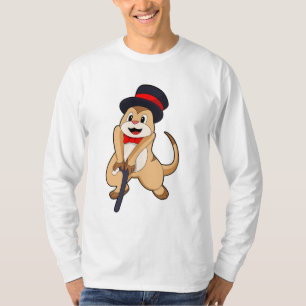 Meerkat som Pensionär med Walking stick T Shirt