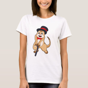 Meerkat som Pensionär med Walking stick T Shirt