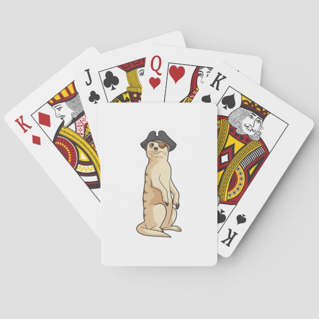 Meerkat som Pirat med Pirat hat Casinokort (Baksidan)