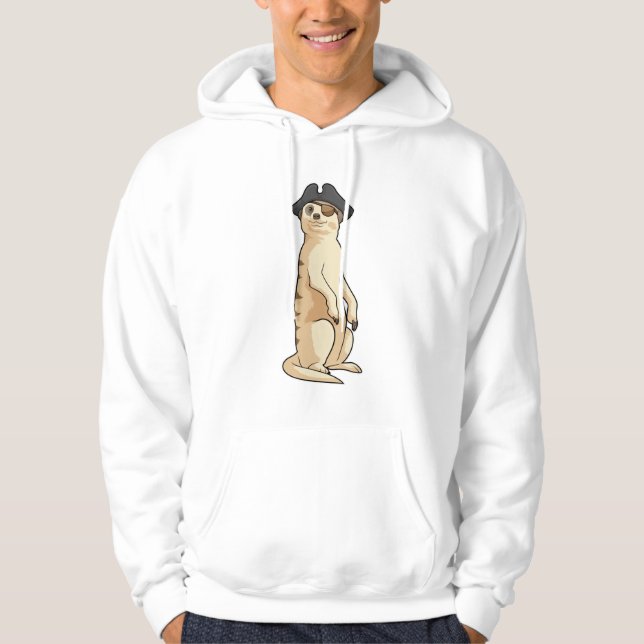 Meerkat som Pirat med Pirat hat Hoodie (Framsida)