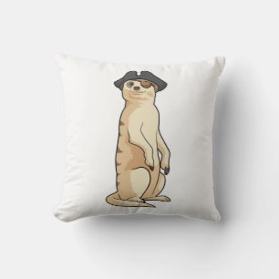 Meerkat som Pirat med Pirat hat Kudde
