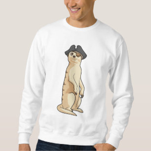 Meerkat som Pirat med Pirat hat Lång Ärmad Tröja