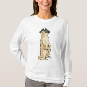 Meerkat som Pirat med Pirat hat T Shirt