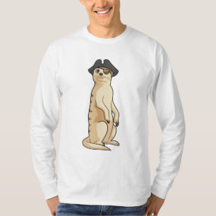 Meerkat som Pirat med Pirat hat T Shirt