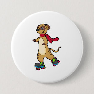 Meerkat som Skater med rullskridskor Knapp
