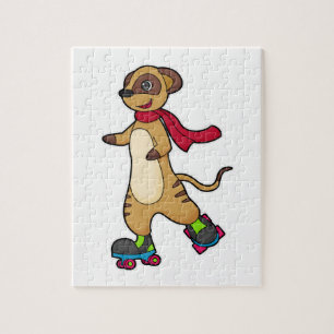 Meerkat som Skater med rullskridskor Pussel