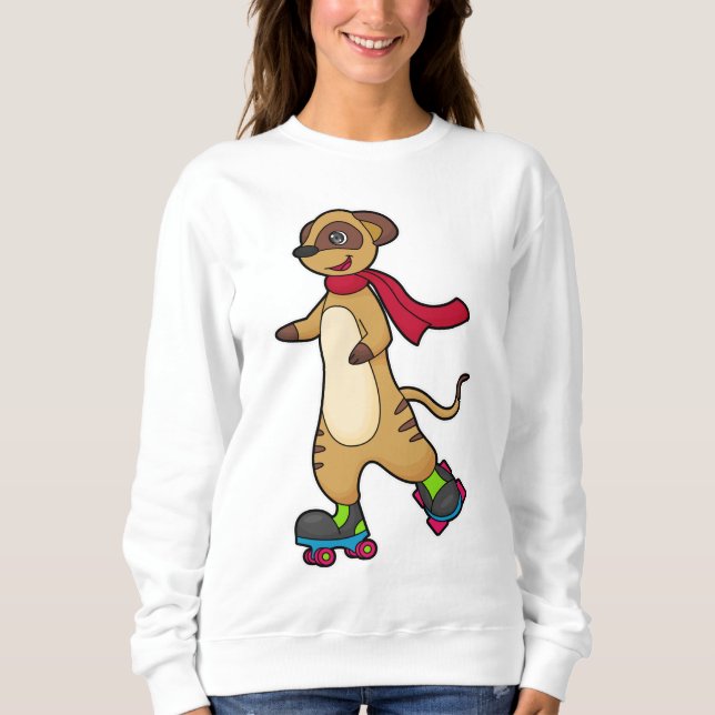 Meerkat som Skater med rullskridskor T Shirt (Framsida)