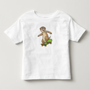 Meerkat som Skater med Skateboard T Shirt