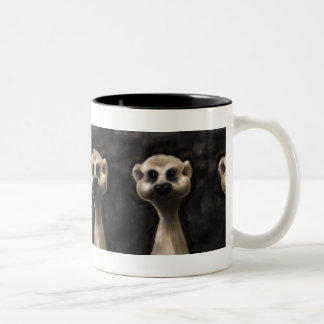 Meerkat stor kaffemugg! Två-Tonad mugg