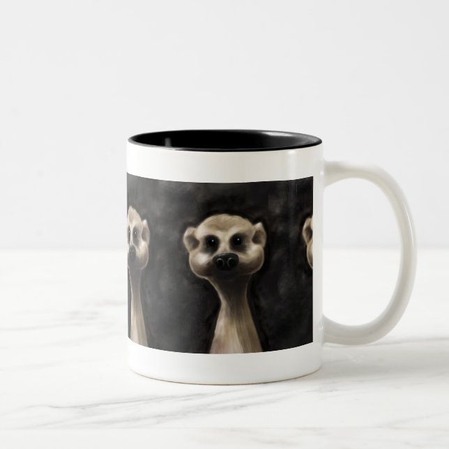 Meerkat stor kaffemugg! Två-Tonad mugg (Höger)