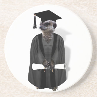 Meerkat Student W/Grått Gown & Black Sash Underlägg