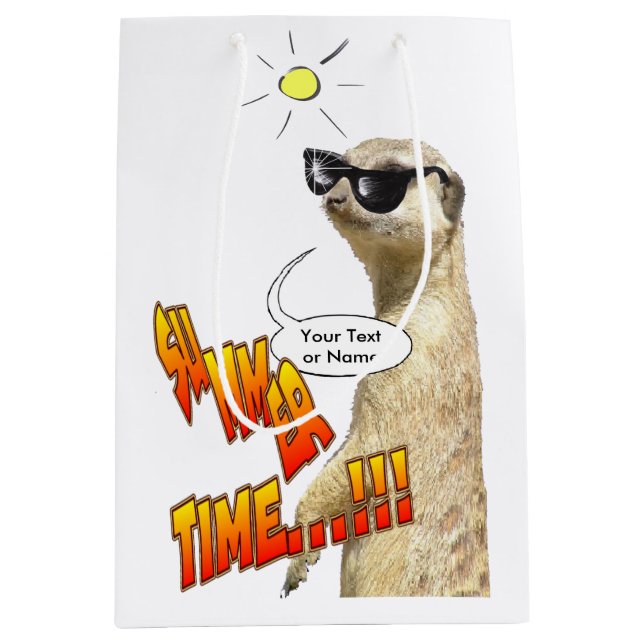 Meerkat Summer Time Anpassade Gift Bag (Framsidan)