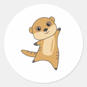 Meerkat Sweet Animals for Children Runt Klistermärke