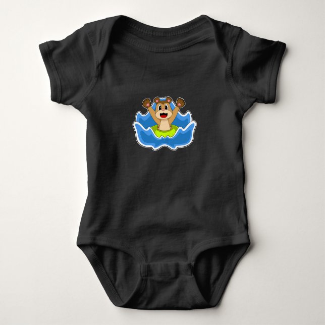 Meerkat Swimming Life buoy T Shirt (Framsida)