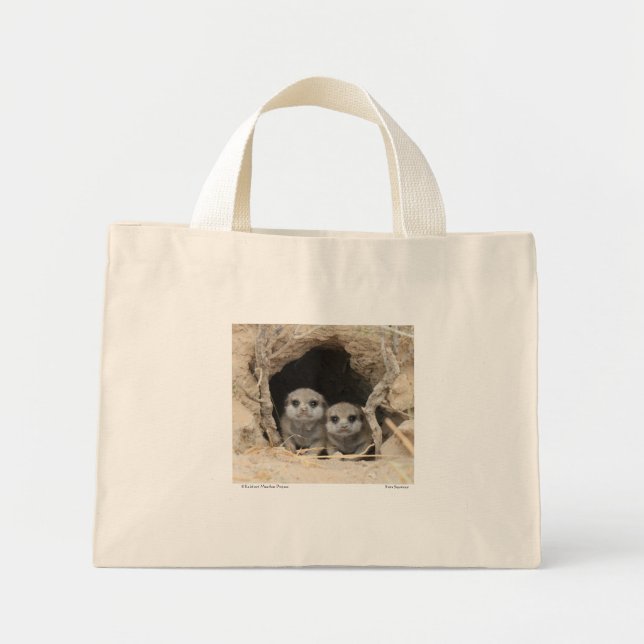 Meerkat Tote Bag Mini Tygkasse (Framsidan)