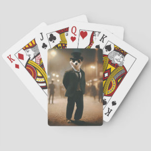 Meerkat tryckt för Black Tie-händelse. Casinokort