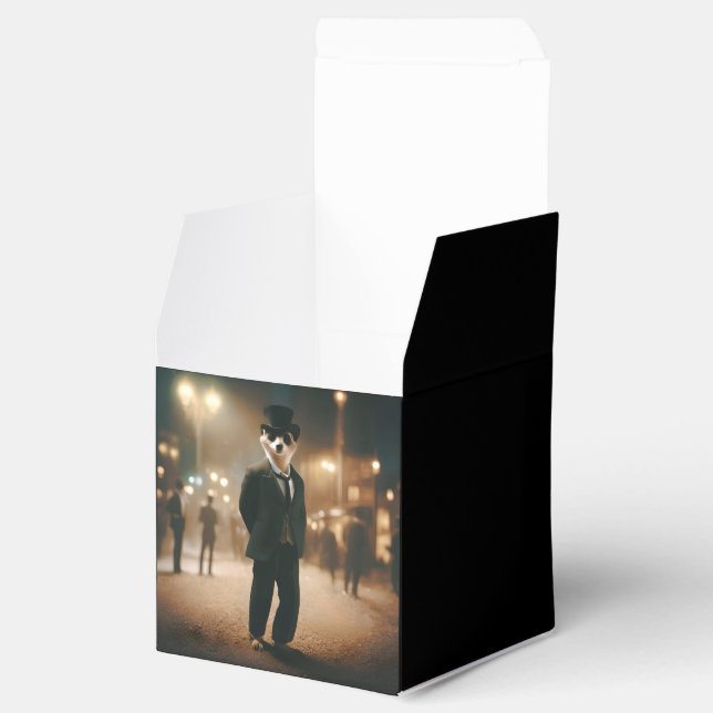 Meerkat tryckt för Black Tie-händelse. Presentaskar (Öppnad)