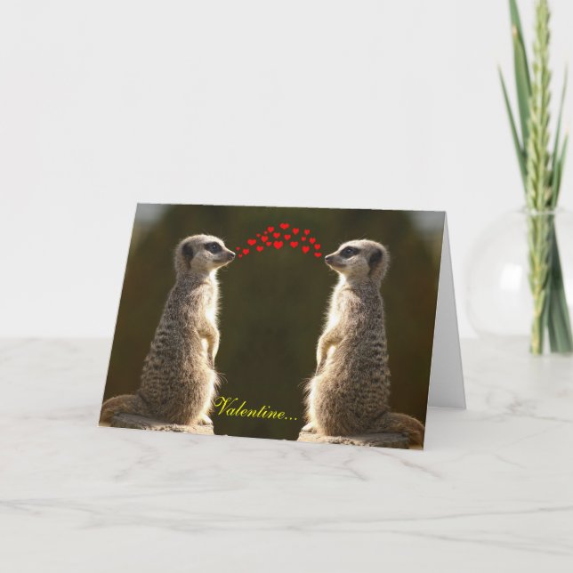 Meerkat Valentine Card 003 Helgkort (Framsida)