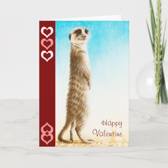 Meerkat valentinkort helgkort (Framsida)